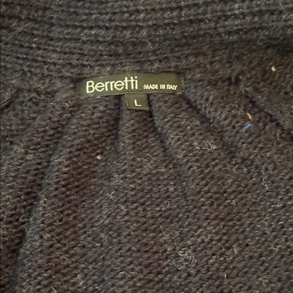 Berretti Charcoal Gray Acrylic Wool Blend Long Open Front Cardigan Size L - Picture 6 of 12